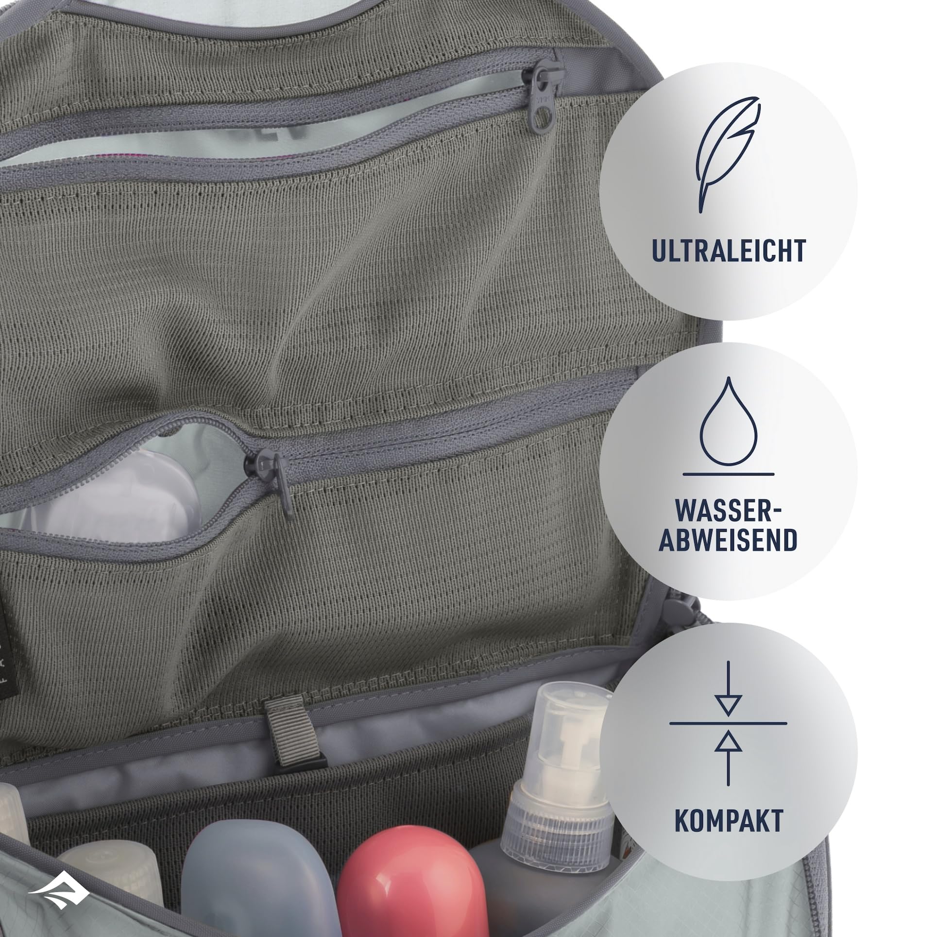 Sea to Summit Small Hanging Toiletry Bag, Extra Compact Travel Organizer for Minimalist Adventures