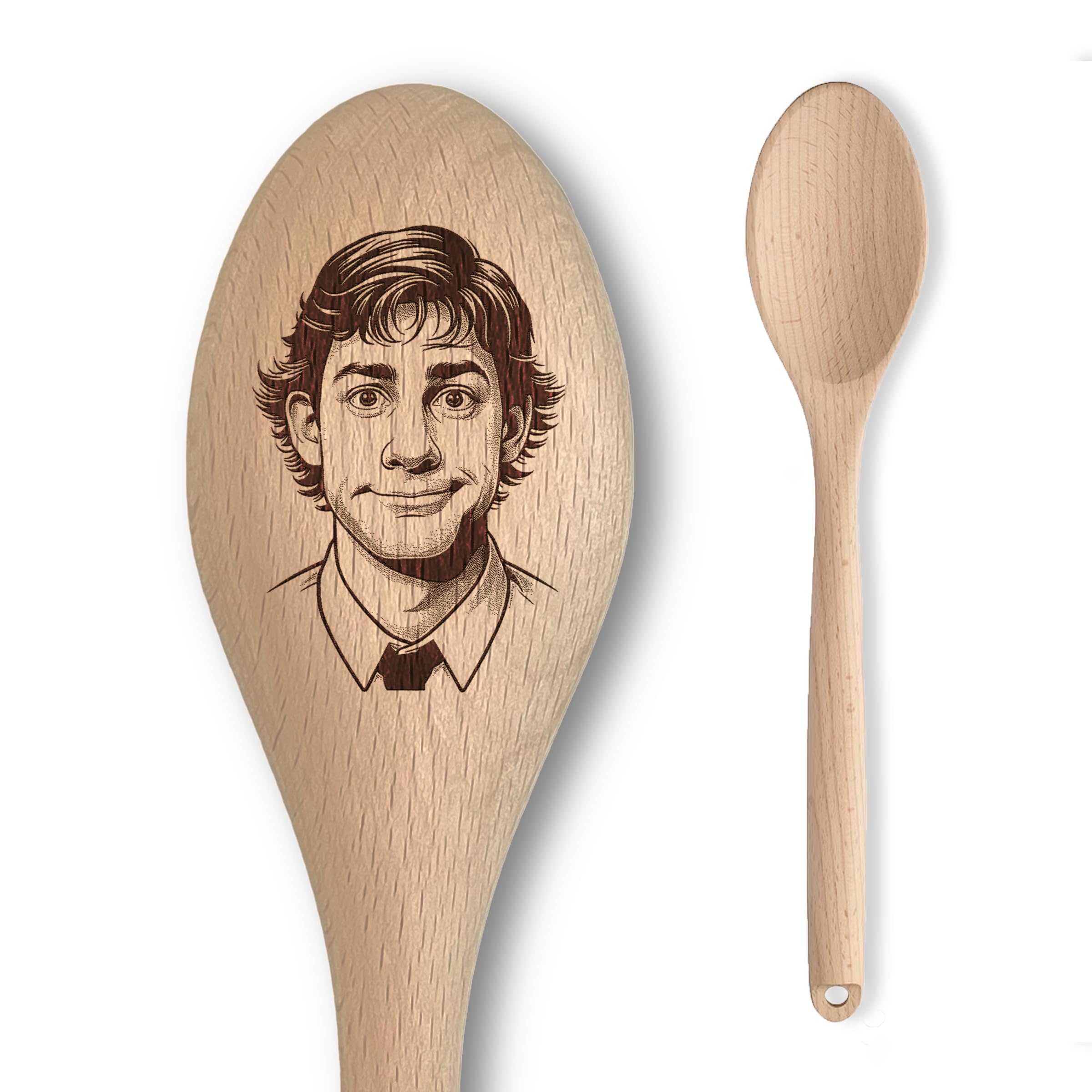 The US Office Jim Halpert Inspired Wooden Spoon – Jim Halpert Inscription – Funny Cooking Baking Gift for Men & Women - Unofficial Fan Item (Jim)