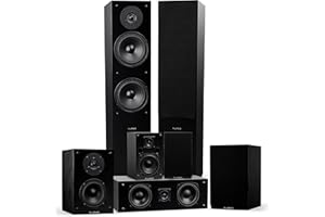 Fluance Elite High Definition Surround Sound Home Theater 7.0 Channel Speaker System Including 3-Way Floorstanding, Center Ch