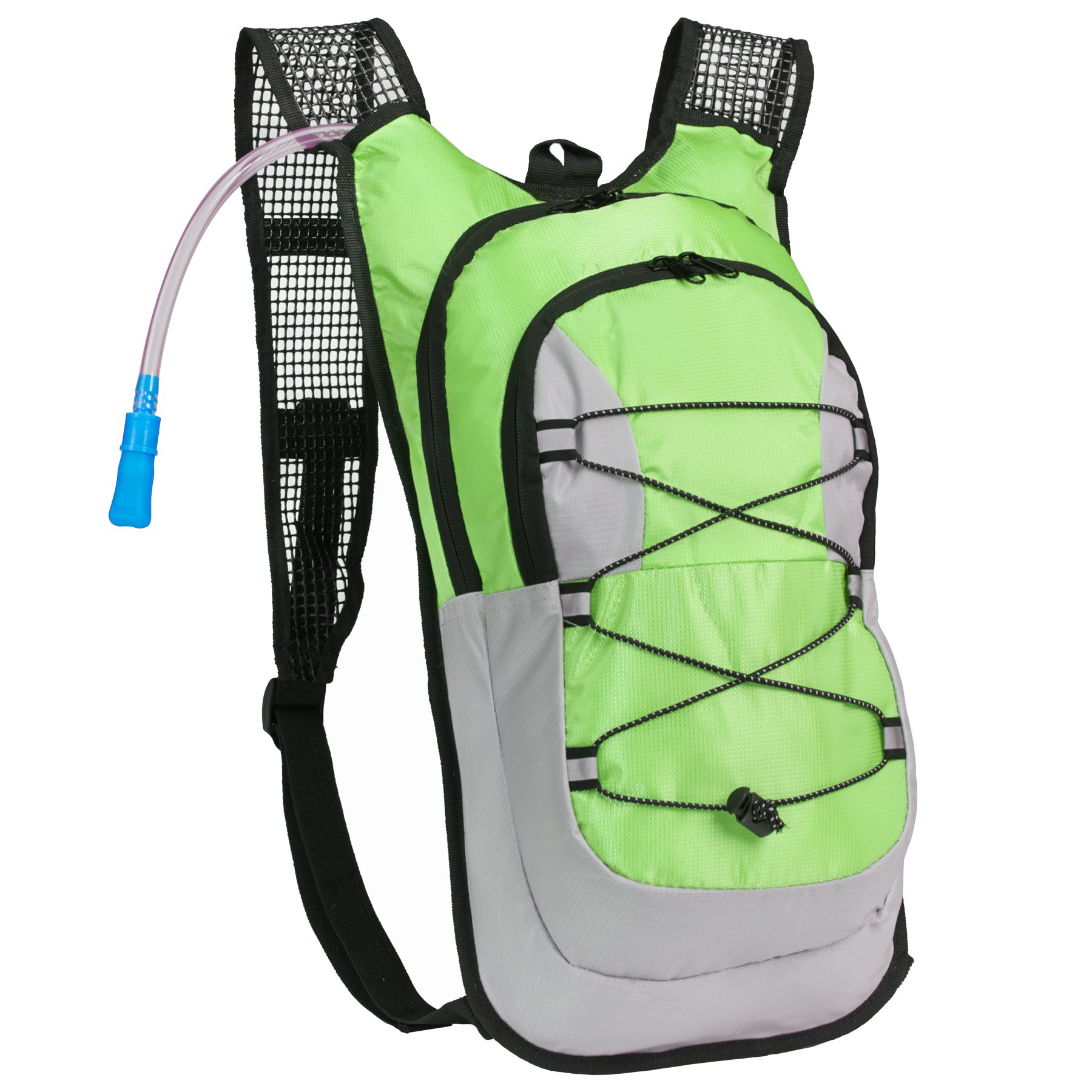 Black Mountain Products Hydration Pack - 2 Liter Water Bladder with Extra Large Storage Compartment, Green