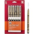 SAKURA Pigma Micron Fineliner Pens - Archival Black Ink Pens - Pens for Writing, Drawing, or Journaling - Assorted Point Size