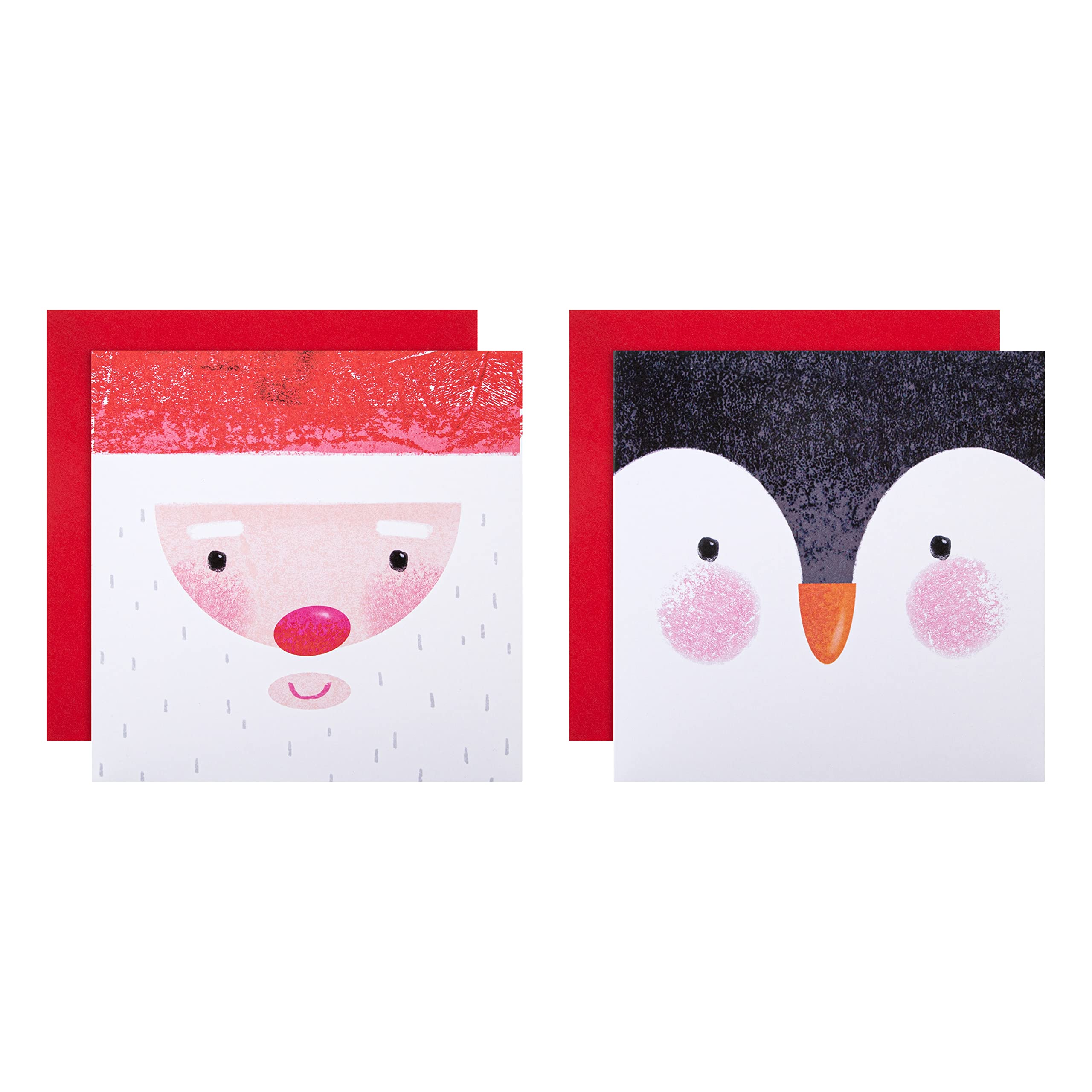 Hallmark Charity Christmas Cards, Cute Santa and Penguin Designs, Pack of 16, 25572296, Santa and Penguin Card Pack