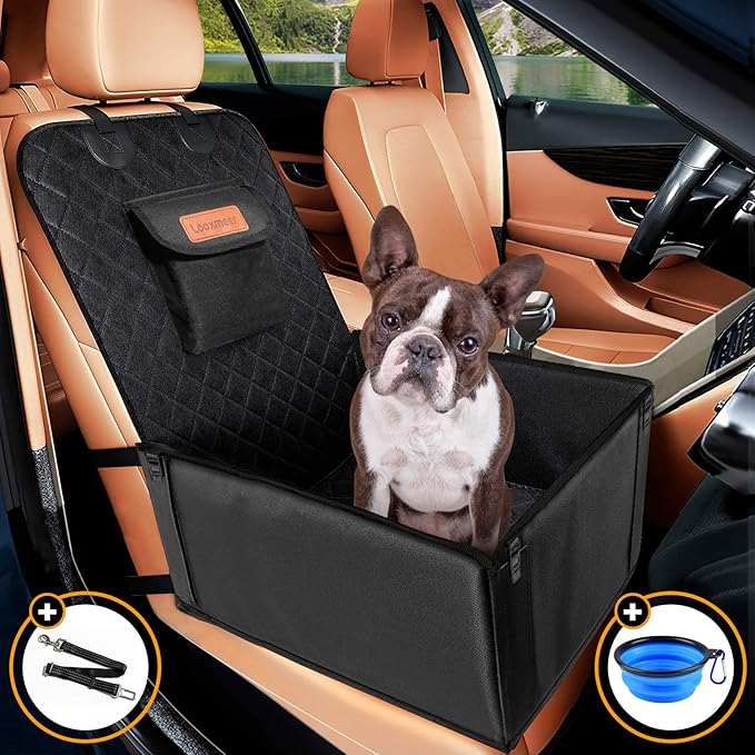 Hunde Autositz Für Kleine & Mittlere Hunde - Wasserdichter Hundekorb Mit Sicherheitsgurt | Rückbank Auto Sitz