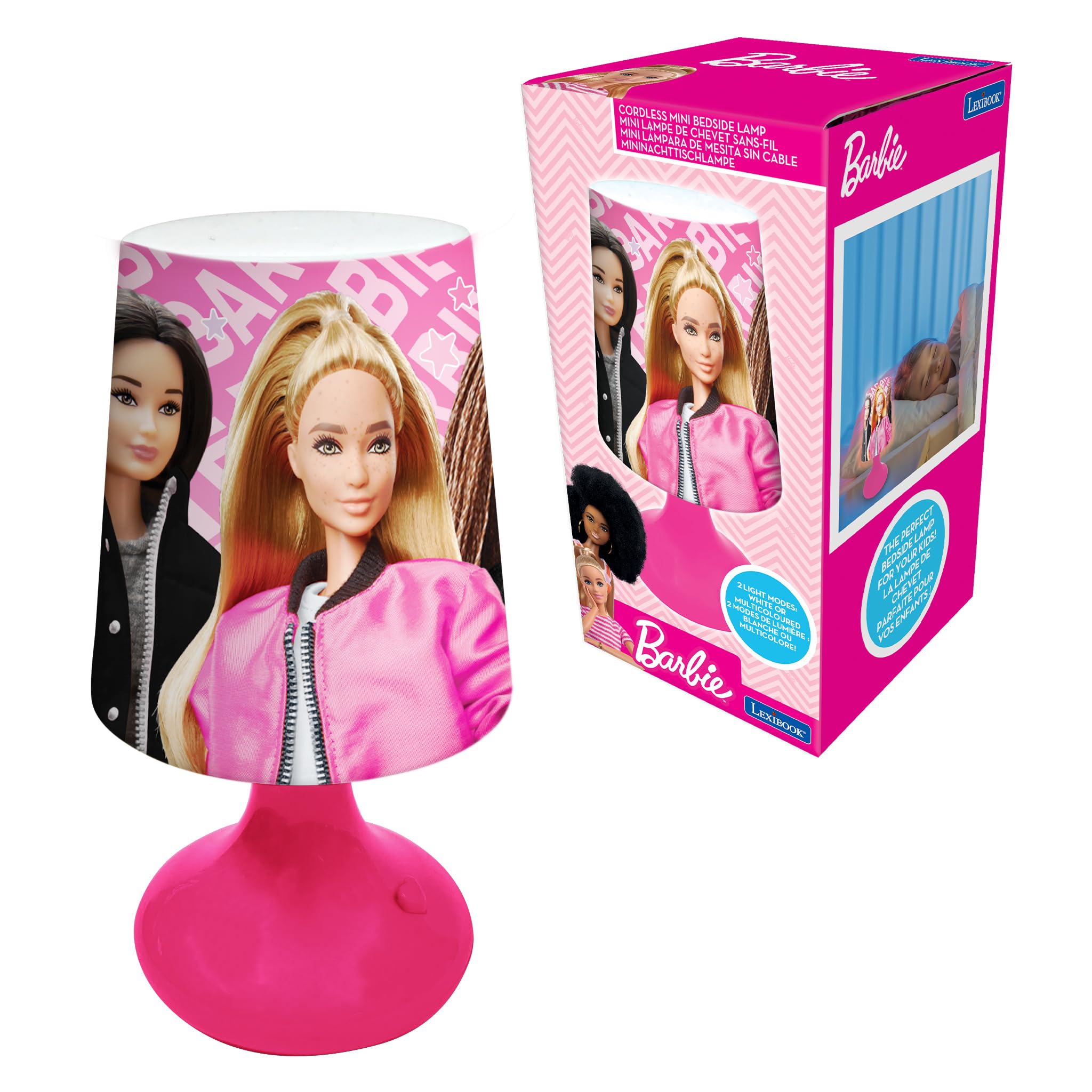 Lexibook, Mattel Barbie - Barbie Mini Cordless Bedside Lamp and Nightlight - MLT10BB — image 1
