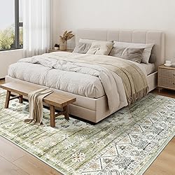 Area Rugs for Living Rooms - 5x7, Boho Non-Slip Low