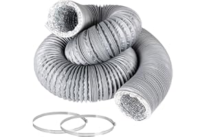 3 Inch 16 Feet Air Duct Flex Air Aluminum Foil Ducting Dryer Vent Hose HVAC Ventilation for Grow Tents, Dryer Rooms, Kitchen,