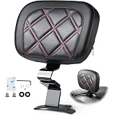 Amazicha Rider Driver Backrest, Plug-in Adjustable Driver Rider Backrest Fit for Harley Touring Road King Road Glide Street Glide Electra Glide 2009-2024, Red