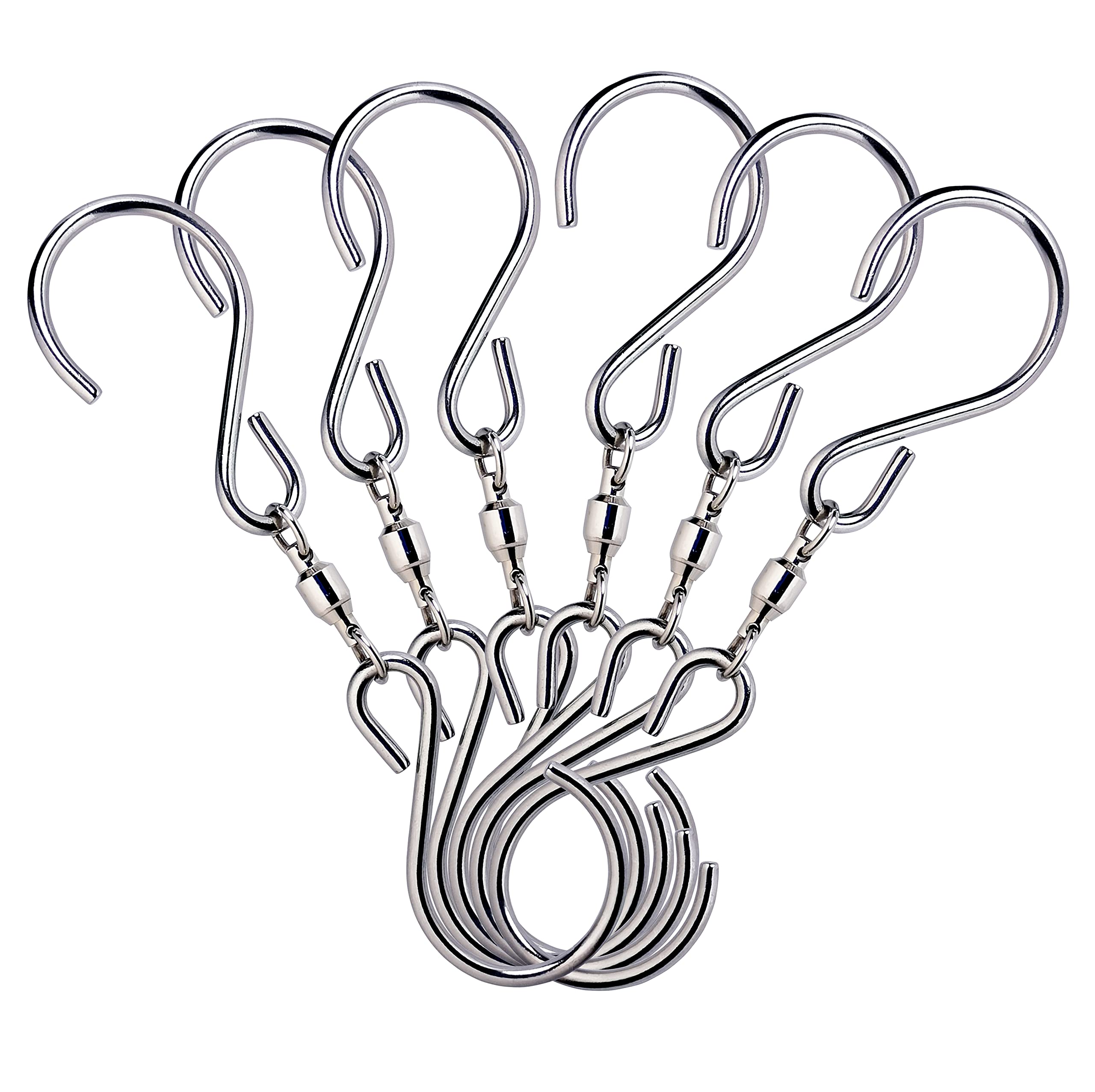 Photo 1 of HS's Creation 6 Pack Dual Swivel S Hooks for Indoor Outdoor Organization Spinning Hanger Wind Chimes Spinner Prism Windsocks Hanging Plant Hanging Crystal Ornaments Rainbow Maker Pendant Etc.