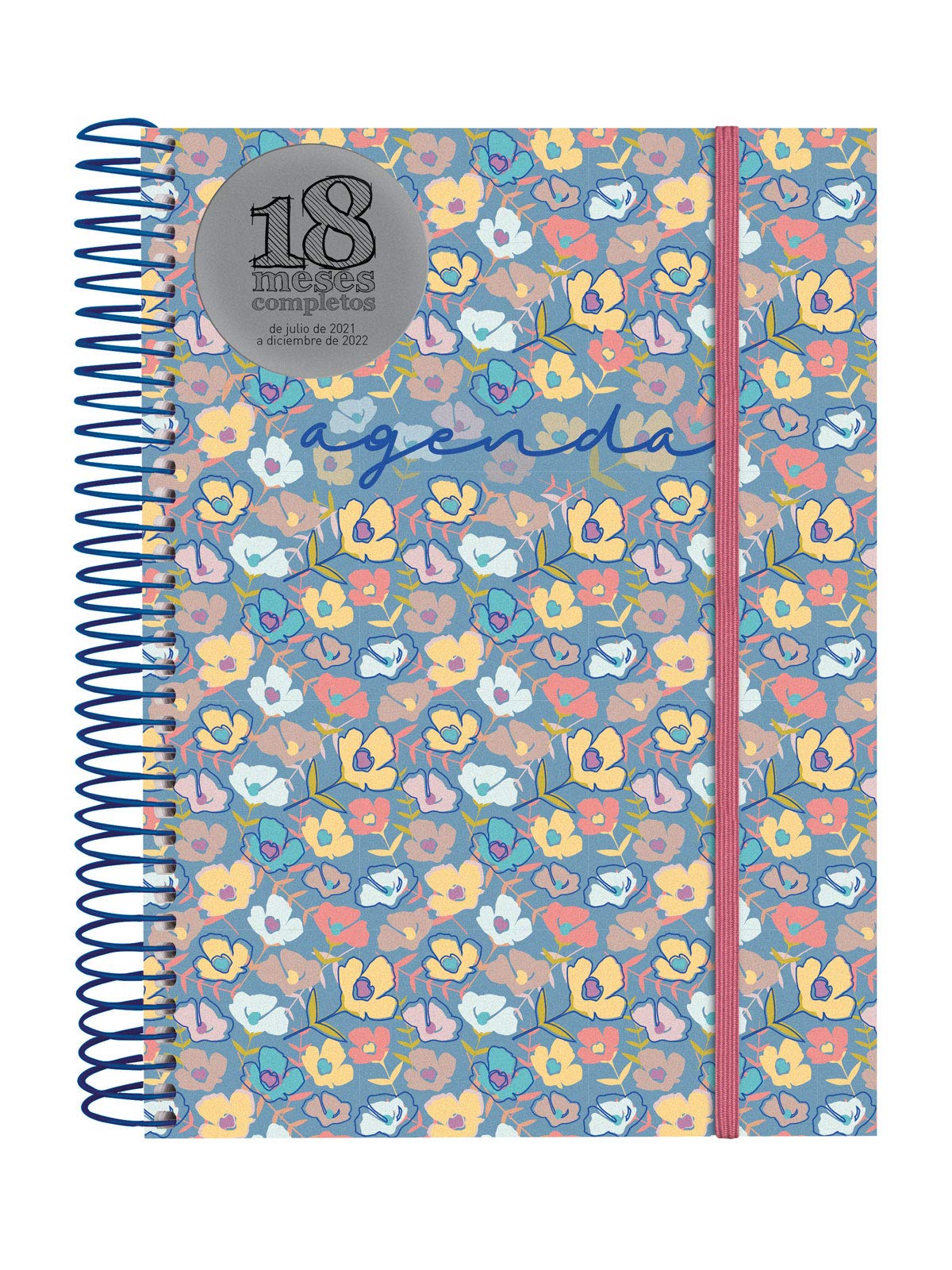 Finocam - Spiral Diary 18 Months 2021 2022 E10 – 155 x 212 2 Days per Page Girl Spanish