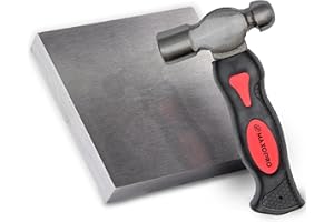 MaxoPro 4"x4"x1/2'' Steel Bench Block Flat Anvil Jewelers Tool – Heat-Treated Scratch-Resistant Solid Metal Bench Block for Jewelry Making, Repairing, Metal Stamping