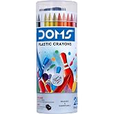 DOMS Plastic Crayon 28 Shades Round Tin