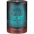 Essential Oil Diffuser- Aromatherapy Diffuser with7 Colors Light and Auto-Off for Women Metal Cool Mist Humidifier for Home and Office(Tree)