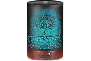 MOCOSA Essential Oil Diffuser- Aromatherapy Diffuser with7 Colors Light and Auto-Off for Women Metal Cool Mist Humidifier for Home and Office for Mom Women(Tree)