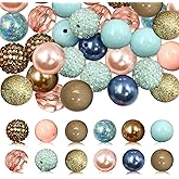 50Pcs Chunky Bubblegum Beads, 20mm Chunky Bubble Gum Beads for Adult DIY Beadable Pens Bracelets Necklaces Pearl Beaded Craft Valentine's Day Jewelry Making (Pink&Blue)