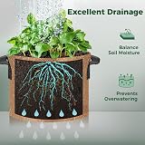 T4U 5-Pack 10 Gallon Fabric Grow Bags with Handles | Heavy Duty Nonwoven view 4