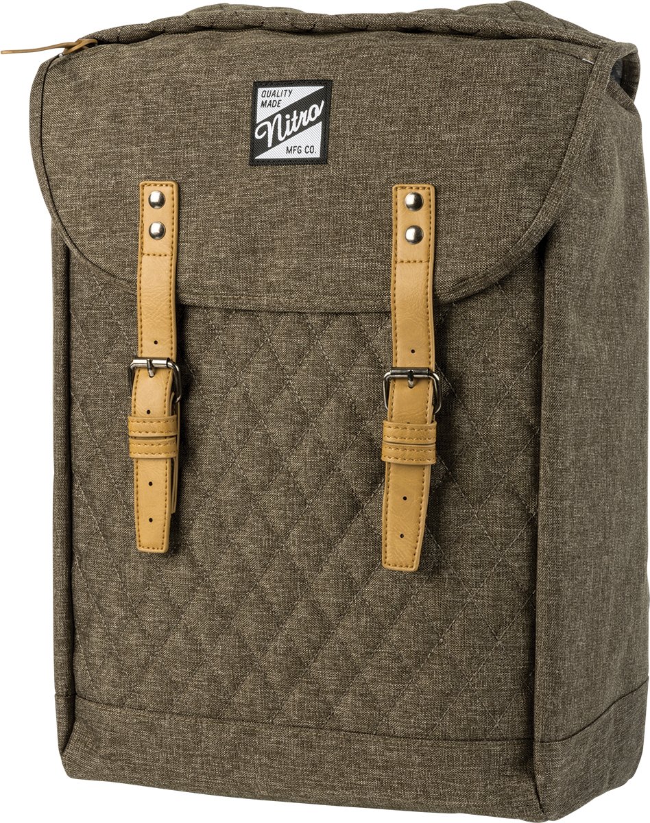 VENICE URBANER FREIZEIT DAMEN HERREN RUCKSACK IM RETRO LOOK MIT GEPOLSTERTEM 15'' LAPTOP FACH SCHULRUCKSACK WANDERRUCKSACK STREETPACK, Burnt Olive, 28 L, 560 g, 1151-878035_1965