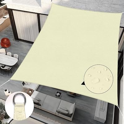 RICHIE Sun Shade Sail Rectangle 2m x 4m Waterproof Beige 98% UV Block