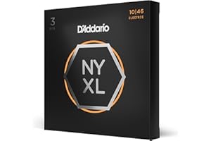 D'Addario | NYXL Pack | Cuerdas para Guitarra Eléctrica | Calibre ligero regular, 10-46 | 3 sets de 6 cuerdas (18) | Níquel | NYXL1046-3P
