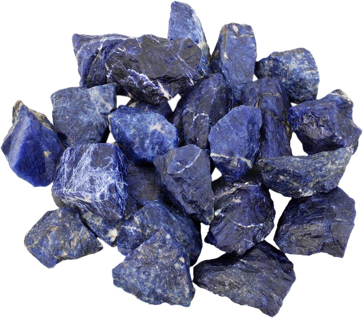 Indoor Fountains & Accessories - Rockcloud 1 lb Natural Crystals Raw Rough Stones for Cabbing,Tumbling,Cutting,Lapidary,Polishing,Reiki Crytsal Healing,Blue Sodalite