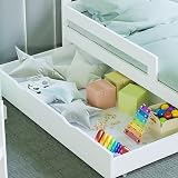 Junior Vida Taurus Wooden Toddler Bed Frame with Storage Drawer - White view 4