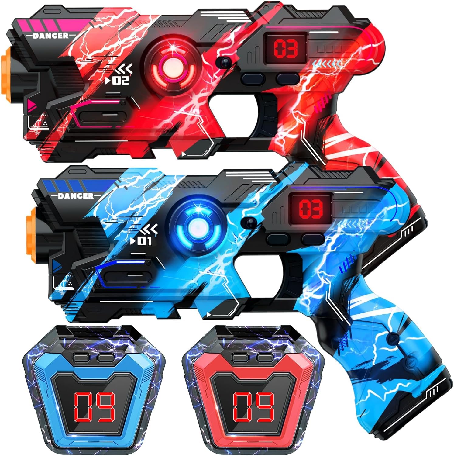 Laser Tag Guns Set of 2 with Digital LED Score Display Vests Laser Tag Cool Outdoor Toys for Kids Ages 8 9 10 11 12+ Boys Girls Children Teens Adults Birthday Gifts Toys Christmas