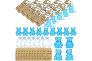 48 Pcs Small Bear Soaps Baby Shower Favors with 48 Organza Bags 48 Thank You Gift Tags Handmade Cute Mini Bear Soap Bulk for 