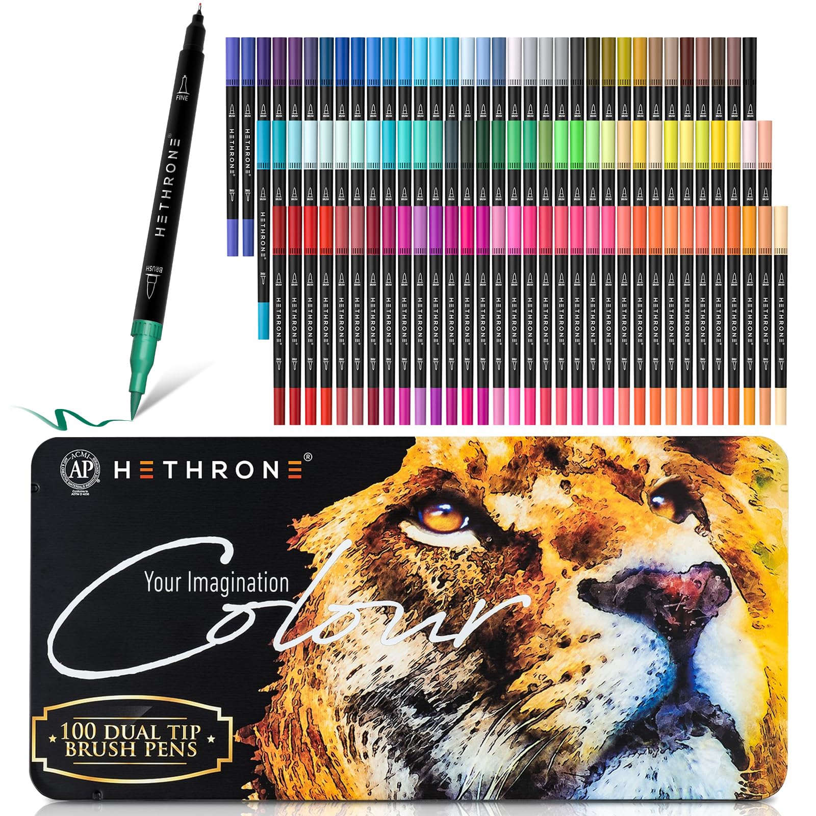 Mua Hethrone Markers for Adult Coloring - 100 Colors Dual Tip Brush ...