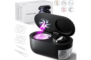 FIRBNO Ultrasonic Retainer Cleaner with Cleaning, Pumping, and Air-Drying Functions, 45kHz Retainer Cleaner Machine, 200ml Denture Cleaner for Dentures, Mouth Guards, Braces, Toothbrush Heads, Jewelry