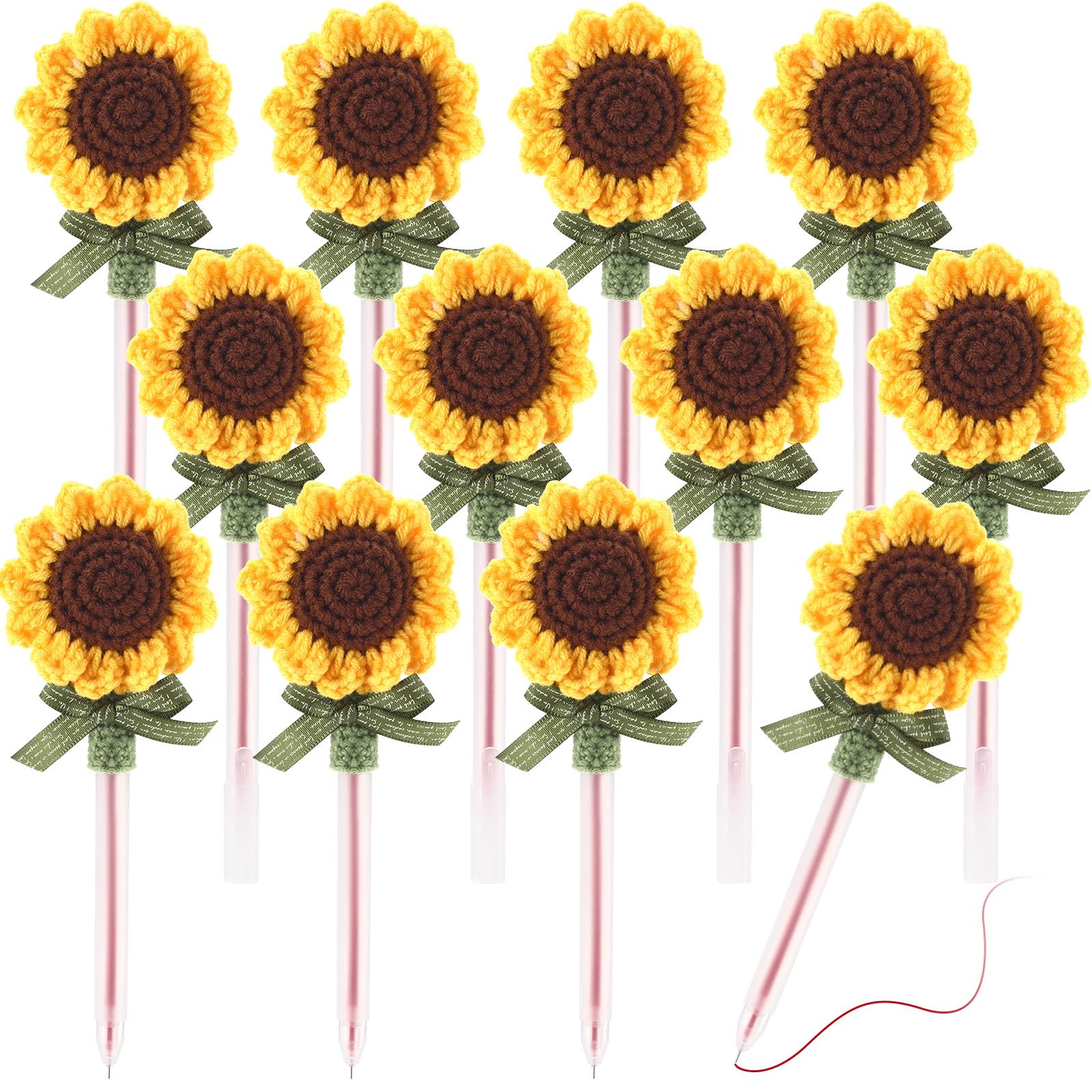 Photo 1 of Maitys 12 Pcs Flower Pens Red Gel Ink Floral Ballpoint Pens Smooth Writing for Women, Teacher Student Employee Gifts, School Office Home Supplies, Party Favor Decor(Sunflower,Yellow)