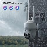 Codnida 2K Outdoor WiFi PTZ Security Camera 360° Night Vision Human Detection view 8