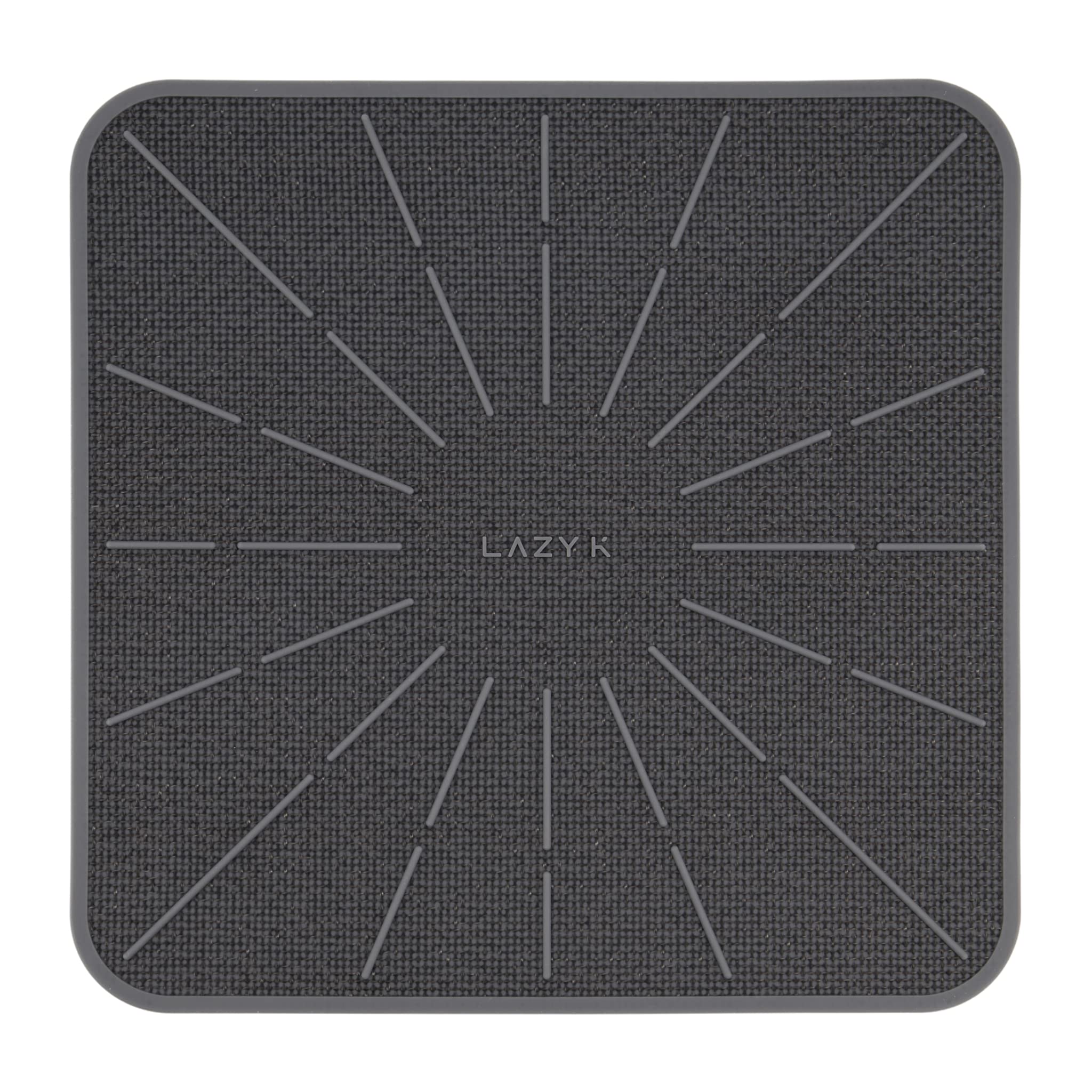 Lazy K Induction Cooktop Mat - Silicone Fiberglass Scratch Protector - for Magnetic Stove - Non slip Pads to Prevent Pots from Sliding during Cooking - Square (9inches) Gray