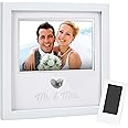 Pearhead Heart Thumbprint Keepsake Photo Frame and Ink Kit, Wedding Registry, Wedding Gift, White, 8x8x0.63 Inch (Pack of 1)