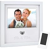 Pearhead Heart Thumbprint Keepsake Photo Frame and Ink Kit, Wedding Registry, Wedding Gift, White