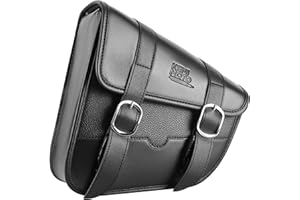 KEMIMOTO Motorcycle Swingarm Bag, Left Side Solo Bags Swing Arm Bags with Synthetic Leather for Softail Models Dyna Low Rider