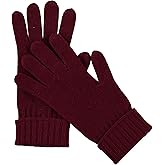 Velanio Cashmere Women's 100% Cashmere Knitted Gloves Pure Soft Comfortable With Ribbed Cuffed
