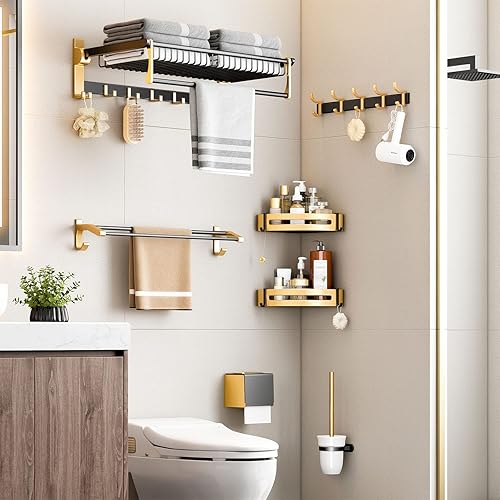Amazon Gold Bathroom Shelf With Towel Bar 24HOCL 24 Inch