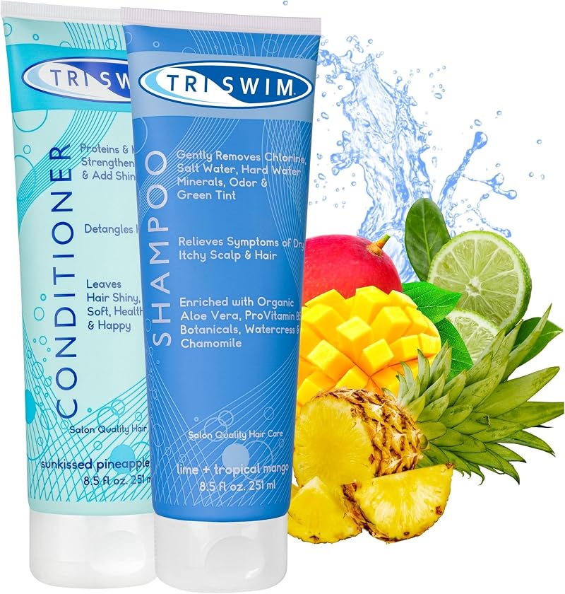 TRISWIM Chlorine Removal Hair Care Bundle Shampoo Conditioner 251ml Vegan