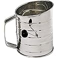 Norpro 3-Cup Stainless Steel Rotary Hand Crank Flour Sifter With 2 Wire Agitator