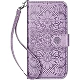 Ateeky Wallet Case for iPhone 15 Pro Max,[RFID Blocking] 3 Card Holder Stand with Credit Card Slot PU Leather Magnetic Protective Flip Cover for iPhone 15 Pro Max (Light Purple)