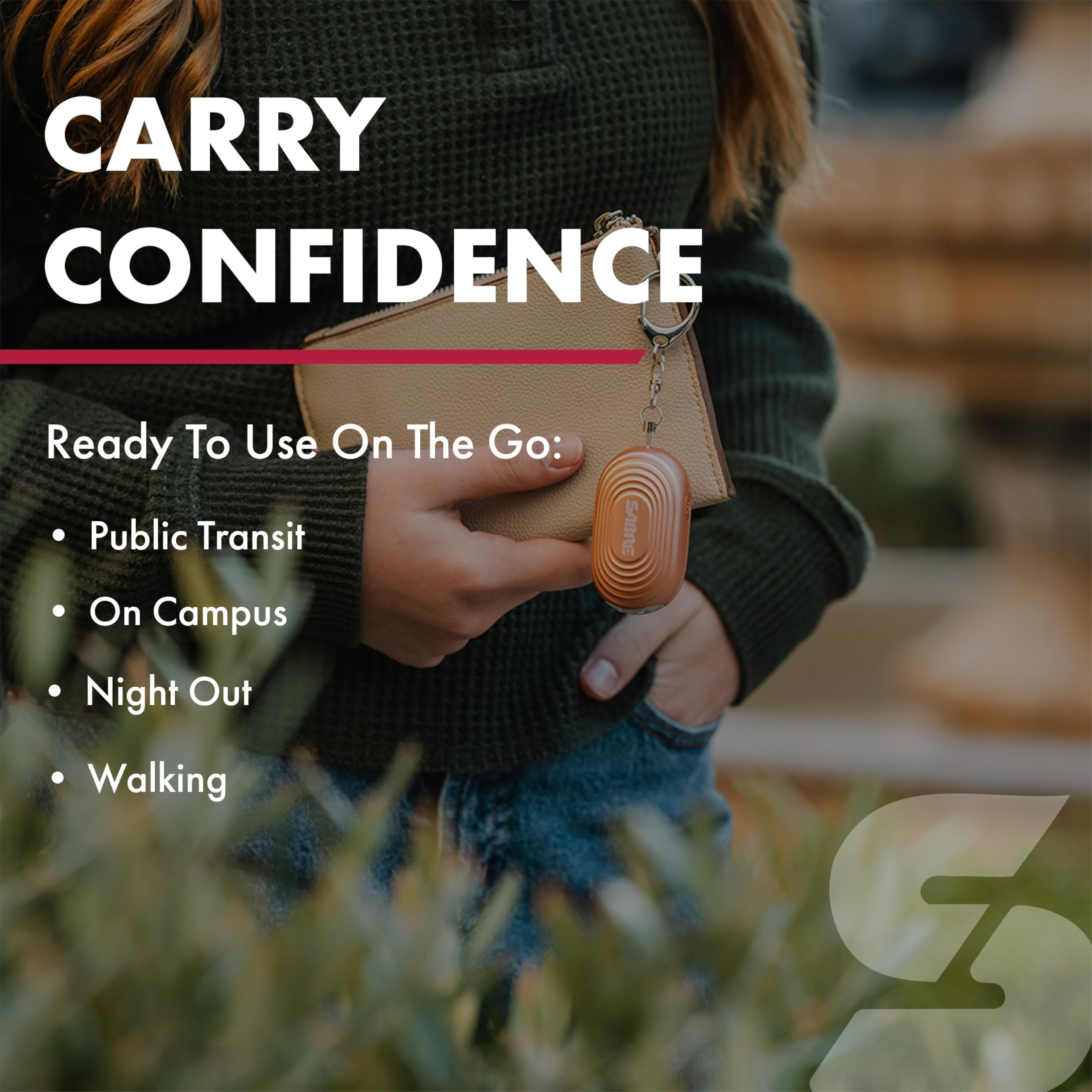 SABRE 2-in-1 Personal Alarm with LED Light, 130dB Personal Safety Siren, Snap Hook for Instant Access, 1,250 Foot (381 Meters) Range, Compact Design for Easy Attachment to Purse, Bag, or Keys