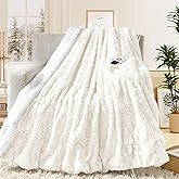 MAXEVE Heated Blanket Electric Throw 50"x60" Faux Rabbit Fur Sherpa Blankets with 6 Heating Sets & 12 Hours Auto Off, Warm Gifts for Grandma Wife, ETL Certification
