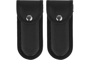A.I.FORCE 2Pcs Nylon Pocket Knife Holder, Folding Knife Sheath with Snap Closure & Belt Loop, Vertical/Horizontal Knife Case for Belt, Pocket Knife Holster for Multitool, Swiss Army Knife