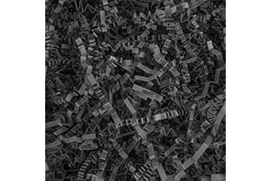 Caleihd Crinkle Cut Paper Shred Filler 1LB Shredded Paper for Gift Box Baskets Wrapping and Filling (Black)