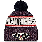 New Era Unisex-Adult NBA Officially Licensed Sport Knit Sideline Cuffed Knit Pom Beanie Winter Warm Hat (New Orleans Pelicans)