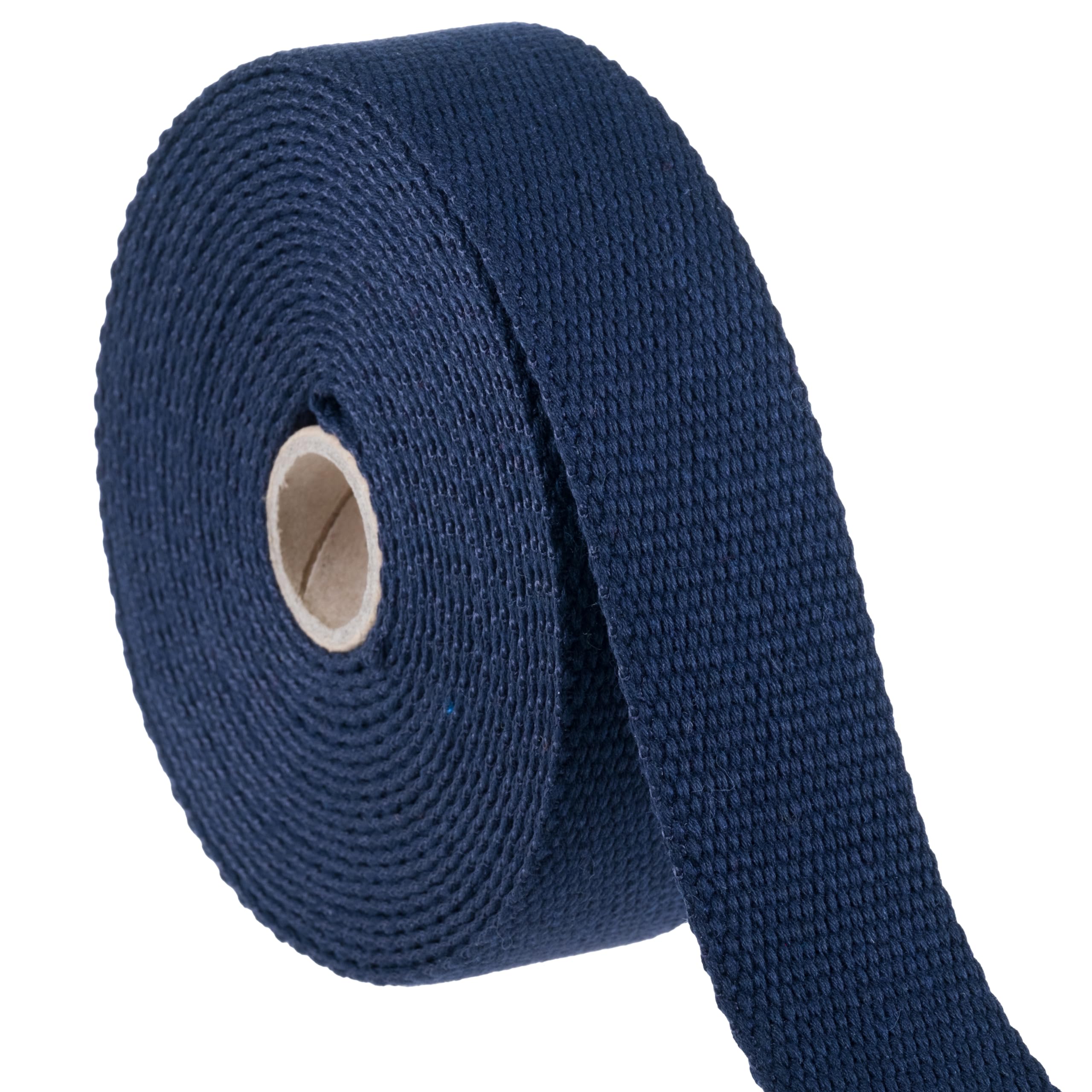 Shelver Heavy Duty Cotton Webbing Strap, 1 or 1.5 Inches and Colours, 5m (Navy, 38mm)
