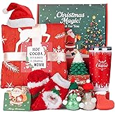 Christmas Spa Gifts Basket for Women, Christmas Baskets for Women, Xmas Gifts for Woman Mom Wife Sister Teacher Coworkers, Xmas Gift Baskets for Woman, Santa Gift Care Package for Friend Girlfriend