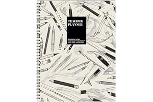 TF Publishing July 2025 - June 2026 Vintage Ink & Lead Teacher and Home School Lesson Planning Book - Teacher Planner 2025-2026 with Monthly Spreads, Weekly Pages, and Class Sections - 9in x 11in