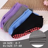 Dacitiery 4 Pairs Non Slip Yoga Socks Women Men Grips Anti Slip Gripper Socks view 3