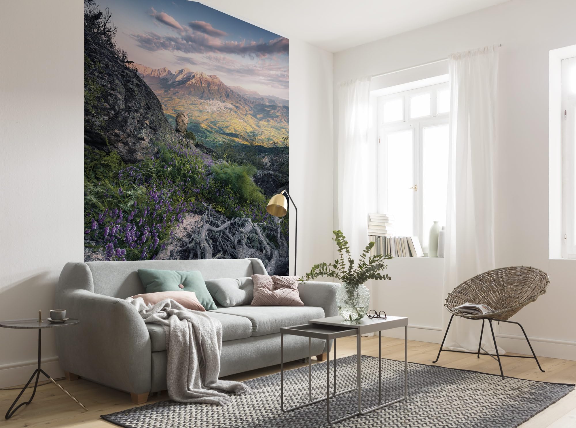 Komar Non-Woven Photo Wallpaper Flowering Tales | XXL Decoration Nature Landscape Bedroom Living Room Office Hallway | Size 200 x 280 cm (Width x Height) | SHX4-130 Multi-Coloured