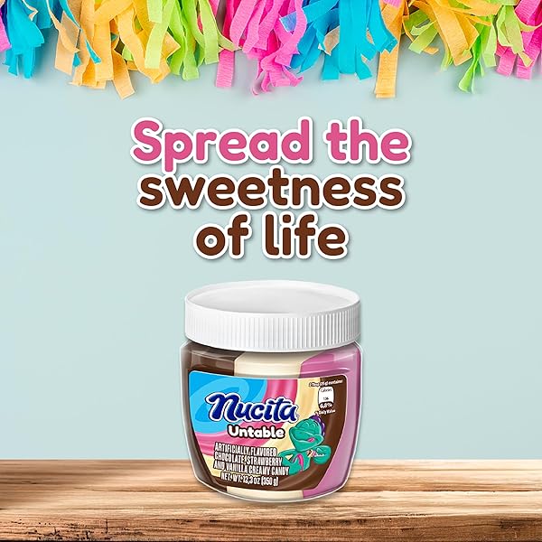 NUCITA TRISABOR SPREADABLE, CREAMY CANDY CHOCOLATE, VANILLA AND STRAWBERRY, 10.6 OZ JAR, PACK OF 1